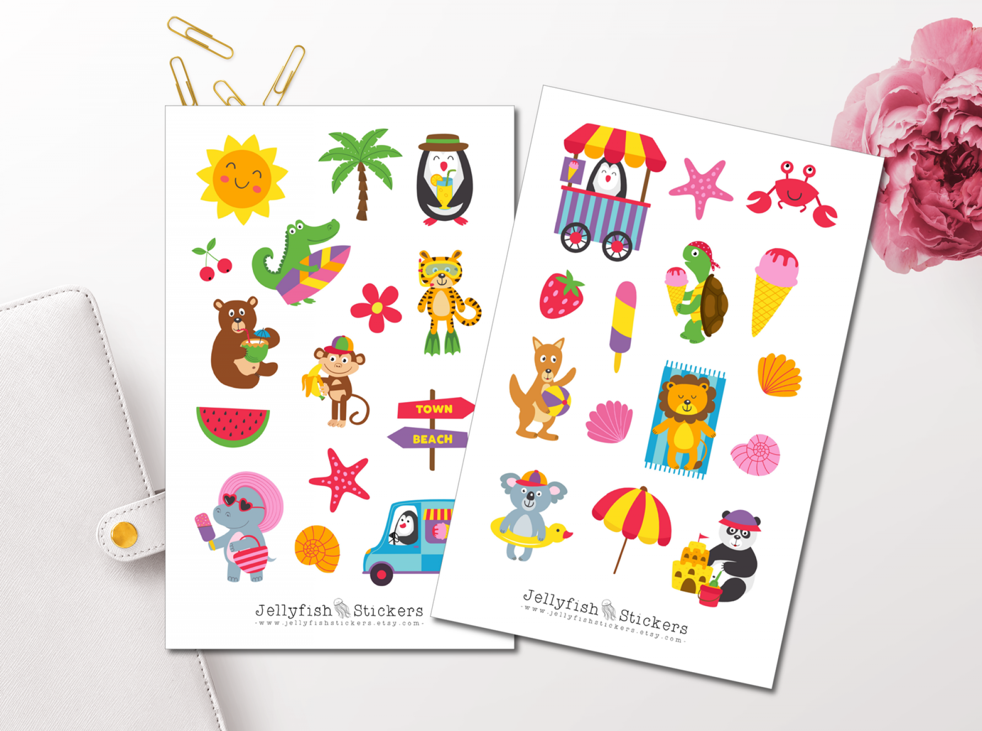 Beach Animals Sticker Set